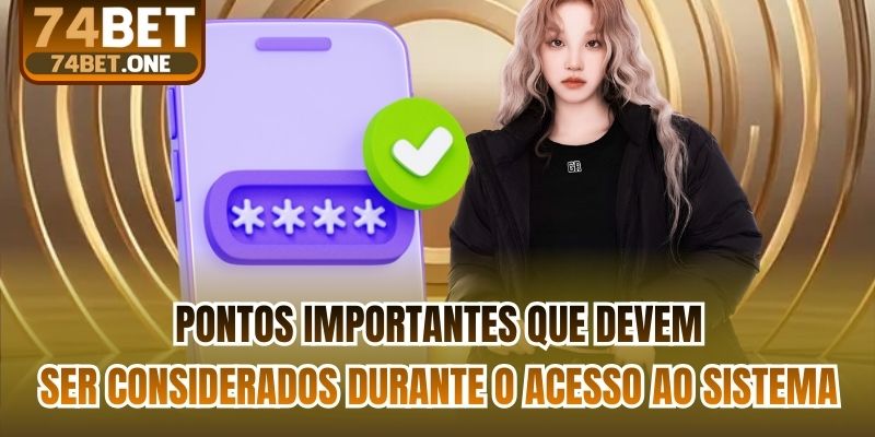 Pontos importantes que devem ser considerados durante o acesso ao sistema